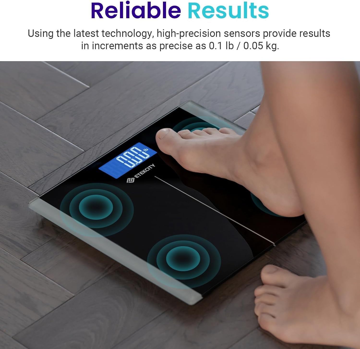 Bathroom Scale for Body Weight, Highly Accurate Digital Electronic Weighing Machine for People, LCD Display, Large Size, 6Mm Tempered Glass for Safe Home Use, Batteries Included, 400 Lbs